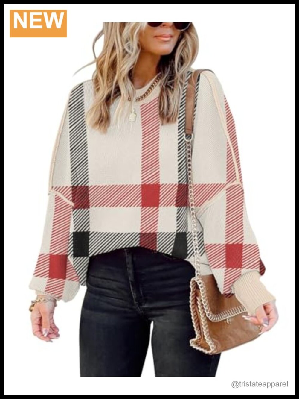 Womens Oversized Batwing Sleeve Knit Pullover Sweater Loose Fit